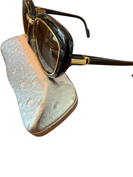 Vintage Cartier conquete sunglasses- gold and black main image 3
